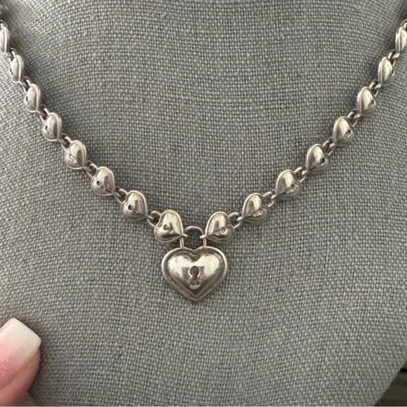 Tiffany & Co. Silver Heart Charm Necklace - Picture 8 of 11